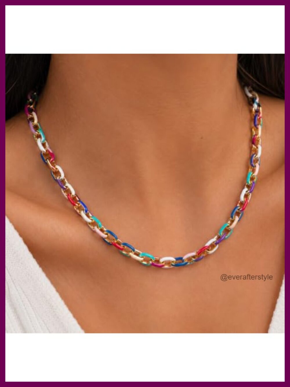 18K Gold Plated Stainless Steel Chunky Link Necklace Gift for Her